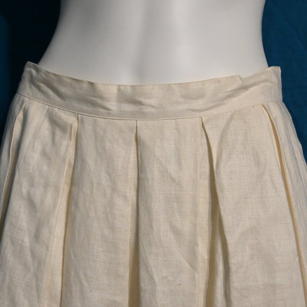 70's Alexandria Linen Pleated Skirt